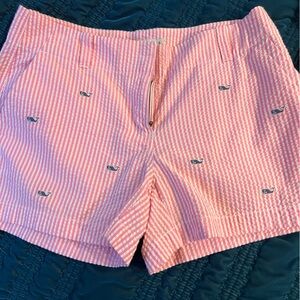 Vineyard Vines Pink and White Striped Seersucker Shorts